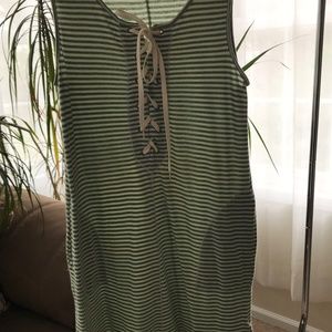 Striped Tie-Up Shift Dress